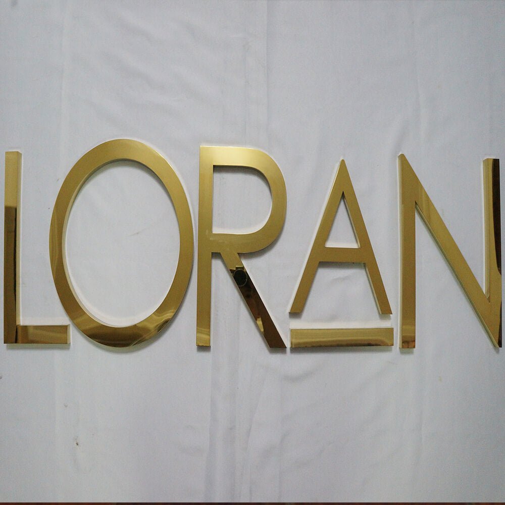 metal sign company  gold letters for wall metal cut signs